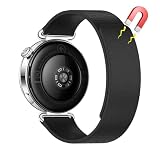 [AiiBowy] Huawei Watch GT 6 /GT5 /GT4 41mm 対応 バンド シリコン製 強力な磁気 両面吸着可能 弾力性 18mm 交換バンド 長さ調整可能 柔らかい ファーウェイウォッチ gt6 41mm 替えベルト 防水 軽量 コンパチブル Huawei Watch 5 42mm/GT 5 Pro 42mm 交換ベルト ブラック