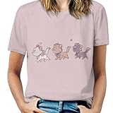 [Sanbenity] おしゃれキャット マリー Tシャツ 半袖 クルーネック 大きいサイズ シンプル キャラクター 肌着 プリントカジュアル レディース アニメ グッズ おしゃれ