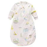 Dinosaur フォレストフローラルオーガニックコットンベビースリープバッグまたはサック 幼児用寝袋 ウェアラブルブランケット 取り外し可能なスリーブ 滑り止め 寝袋 新生児 幼児 幼児 男の子 女