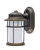 Aspen Creative 60001 Wall Fixture Small Outdoor Wall Fixture In Aged Bronze Patina with White Speckl