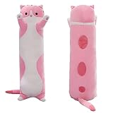 SHINUOER ロングキャット ぬいぐるみ 猫 抱き枕 ピンク 猫 ぬいぐるみ ソフト ぬいぐるみ カワイイ ぬいぐるみ 猫 スクイッシー 子猫 ぬいぐるみ 子供 ガールフレンドへのギフト (ピンク, 19.7インチ)