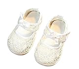 ノーブランド品 ベビーシューズ サンダル レース編み リボン付 ファーストシューズ スニーカー ベビー靴 女の子 １～３歳幼児靴 柔らかい 履きやすい 出産祝い 通気 (12cm(19), ホワイト)