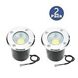 【2個セット】ガーデンライト GUNA 5W 12V 埋め込み式ライト LEDスポットライト 地中埋込型ライト 芝生、広場、庭園、玄関先、屋外照明用 IP67防水（電球色）