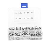 B Blesiya 約50個　0.5A-30A 250V　ガラス　ヒューズ管　クイック　速断　ケース付き　