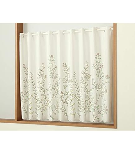 Amazon｜clothshop布や カフェカーテン 小窓用 ミラーレース 花柄 幅