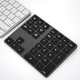テンキー bluetooth Cateckテンキーワイヤレス [充電式] 34キー無線 数字キーボード ブルートゥース テンキー 人間工学設計 1000万回高耐久 持ち運び便利 コンパクト 小型 極薄型 Android/Windows/IOS 対応 MacsとPCs向けのデザイン (ブラック)