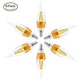 Minger 5W E12 LED Candle Bulbs, LED Flame Tip, 40W Incandescent Bulbs Equivalent, 270° Beam Angle,Wa