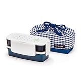Lock & Lock Bento Lunch Box Set Airtight 2 Tier with 2 Containers + Bag (Navy) Small Version by Lock