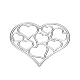 anshinto Flower Heart Starメタル切削ダイスステンシルDIYスクラップブックアルバム用紙カードクラフト H ブラック