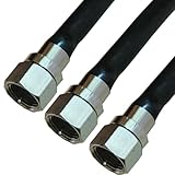 長さ指定可能 アンテナケーブル m 2K 4K 8K 地上 BS 110度CSデジタル放送対応 同軸ケーブル 両端F型接栓 テレビ 配線 (0.3m(3本), ブラック)