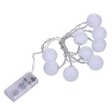 SIKIWIND LEDストリングライト ネット状ボール型 1.3m 10球 電池式 イルミネーション 全3色 (多彩)