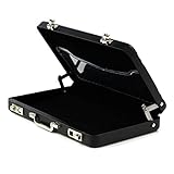 POTOJP 名刺入れ 2way アルミ ステンレス スタイリッシュ カードケース 薄い ビジネス バンク メンズ＆レディース 兼用 (ブラック)