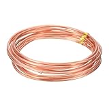 PATIKIL 99.9% 純銅 ワイヤー 宝石 制作 用 10 ゲージ (2.6mm) 銅 クラフト ワイヤー 9.8 フィート ビーズ 宝石 制作 材料 クラフト リース エレクトロカルチャー ガーデニング