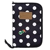 母子手帳ケース マルチケース 絵本 はらぺこあおむし 水玉 ドット キャラクター エリックカール マルチポーチ フラットポーチ カード入れ カードポケット ブラック