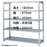 棚・ラック：ステンレス中軽量物品棚：棚一式：T-HA4-6225