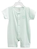 CHOUeTTe ベビー服 ロンパース 新生児～2歳まで 前開き 半袖 肌着 綿100% シンプル 無地 出産祝い 誕生日プレゼントにもどうぞ 色サイズ多数 オリジナルタオル付き (グリーン73#身長