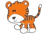 Wallmonkeys WM3308 Cute Little Baby Tiger - 7 Peel and Stick Wall Decals (60 in W x 42 in H) [並行輸入品]