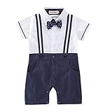 Zhhlaixing 高品質の Newborn Short Sleeve Gentleman Jumpsuit Baby Boys Summer Cotton Romper