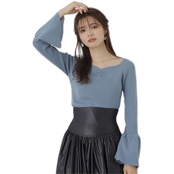 Amazon | [ソーノ] NAVY バックフリルロングジレ ブラック 1