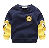 PANCY 子供服 春秋 長袖 Tシャツ トレーナー 丸い襟 キッズ 男の子 女の子 ベビー 子供 おしゃれ カジュアル ファッション 可愛い 動物柄 リス 4色