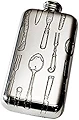 Wentworth Pewter - Knife, Fork, Spoon Pattern Pewter Pocket Flask, Spirit Flask