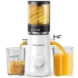 TUUMIIST ジューサー 13.46cm広い投入口 1.8L特大容量 スロージューサー 細かくカット不要 取り付け簡単 コールドプレスジューサー 搾りカス分離 BPAフリー ジューサーミキサー (黒)