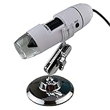 LESOLEIL 25X-800X マイクロスコープ　顕微鏡 8 LED　USB 2.0 デジタル スタンド付き　白　ホワイト