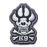 PHOENIX IKKI K9 軍用犬 警察犬 サービス ドッグ アーミードッグ 特殊部隊 タクティカル ミリタリー 布 刺繍 パッチ ワッペン 紋章 アップリケ 犬の足とクロスボーン grey