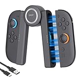 Switch 2 Joy Con用充電グリップ【2025新登場】PhyiFlbey Switch 2 ジョイコン用 充電器 Joy Con用 コントローラー充電 プレイしながら充電可能 5つの回転ギアが調整可能 装着簡単 持ち運びに便利 収納一体型 ジョイコン右/左 LED指示ランプ付きジョイコン2 周辺機器対応