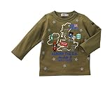 ダブルB(mikihouse) USA ＆ FRANCE ＆ UKツアー 長袖Ｔシャツ（63-5205-973） 90cm カーキ（37）