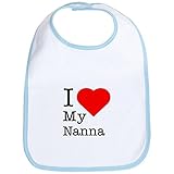 CafePress I Love My Nanna Bib - Standard Sky Blue by CafePress
