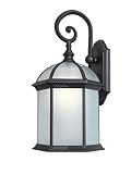 Woodbridge Lighting 61032WL-BKP Glenwood 1-Light Outdoor Wall Sconce, Powder Coat Black, Medium [並行輸