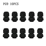 URBESTブラックpg9 4 – 8 mmプラスチック防水コネクタケーブルグランド(パック0 F 10 )