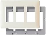 Pass & Seymour SWP263LABPCC10 Screw Less Wall Plate Plastic Sub Plate Three Gang Light, Almond [並行輸入