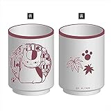 夏目友人帳 ニャンコ先生 縞に紅葉 切り絵シリーズ 湯のみ C 和モダン