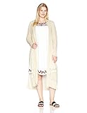 Lucky Brand Women's Plus Size Duster Cardigan Sweater Natural 3X [並行輸入品]