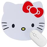 NTSEOT ハローキティ マウスパッド コンピュータラップトップ用かわいいマウスパッド - ハローキティアクセサリー - 女性用マウスパッド かわいいサプライ オフィスデスク装飾品 (ホワイト)