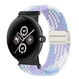 [KeeFos] バンド Google Pixel Watch 4 41mm(2025)/Google Pixel Watch 3 41mm/2/1対応 交換バンド ナイロン素材 磁気バックル マグネット式バックル 替えベルト スポーツ 編組ストラップ グーグル ピクセルウォッチ4 41 mm(2025)/3 41 mm/2/1 用 交換ベルト (バイオレット)