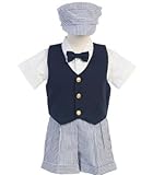 Lito ネイビー＆ストライプフォーマルセット 帽子付  (3歳（98）)