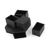 uxcell　パイプキャップ　8個入り　ゴム　長方形　チューブ挿入　脚エンド　保護キャップカバー 37mm x 24mm