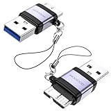 MOGOOD Micro B 3.0アダプタ USB オス マイクロBオスアダプタ マイクロB USB3.0 オスデータアダプタ 外付けハードSSDドライブ、デジタルカメラ、電話用USB Cオス-マイクロBデータ充電コンバータアダ(2パック)