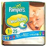 Pampers Nappies New Baby Size 1 (Newborn) 2-5kg/4-11lbs 25 Nappies x Case of 4 by BabyProducts [並行輸入