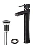 VIGO Shadow Bathroom Vessel Faucet in Antique Rubbed Bronze with Pop up [並行輸入品]