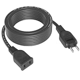 KOZUMUWAN 電源タップ ACアダプタ用電源延長コード 1個口 ブラック トラッキング 火災予防絶縁キャップ付き スイングプラグ 延長コード 屋内用 フリープラグ 180度回転プラグ 2ピンプラグ接続可能 メス-オス (5m, ブラック)