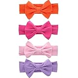 BIANHUAN ベビーヘアバンド ヘアバンド ベビー 赤ちゃん 女の子 新生児 ヘアアクセサリー へあーアクセサリー リボン 4点 セット髪留め 髪飾り 子ども 髪止め ゴム 誕生日 プレゼント 結