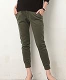 Angeliebe エンジェリーベ 産前 産後 対応 ニット ツイル ジョガー パンツ L カーキ