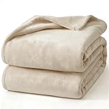 Hansleep 毛布 シングル ブランケット 100x140cm グレージュ マイクロファイバー 柔らかく肌触り フランネル 洗える 静電防止 四季適用 (100x140,グレージュ)