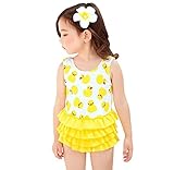 Cartoon Duck-Baby Girls Chiffon Bow Top Tutu 2Piece Tankini Swimsuit Swimwear [並行輸入品]