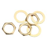 uxcell ギターナットとワッシャー 3/8" ギター入出力ジャックソケットナット 金色 ギターベース用 3セット