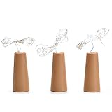 AGPtek ワインボトルライト コルク型 3個セット ナイトライト パーティー クリスマス用 結婚式用 パーティー用 飾り用 電子内蔵 (昼白色*3)